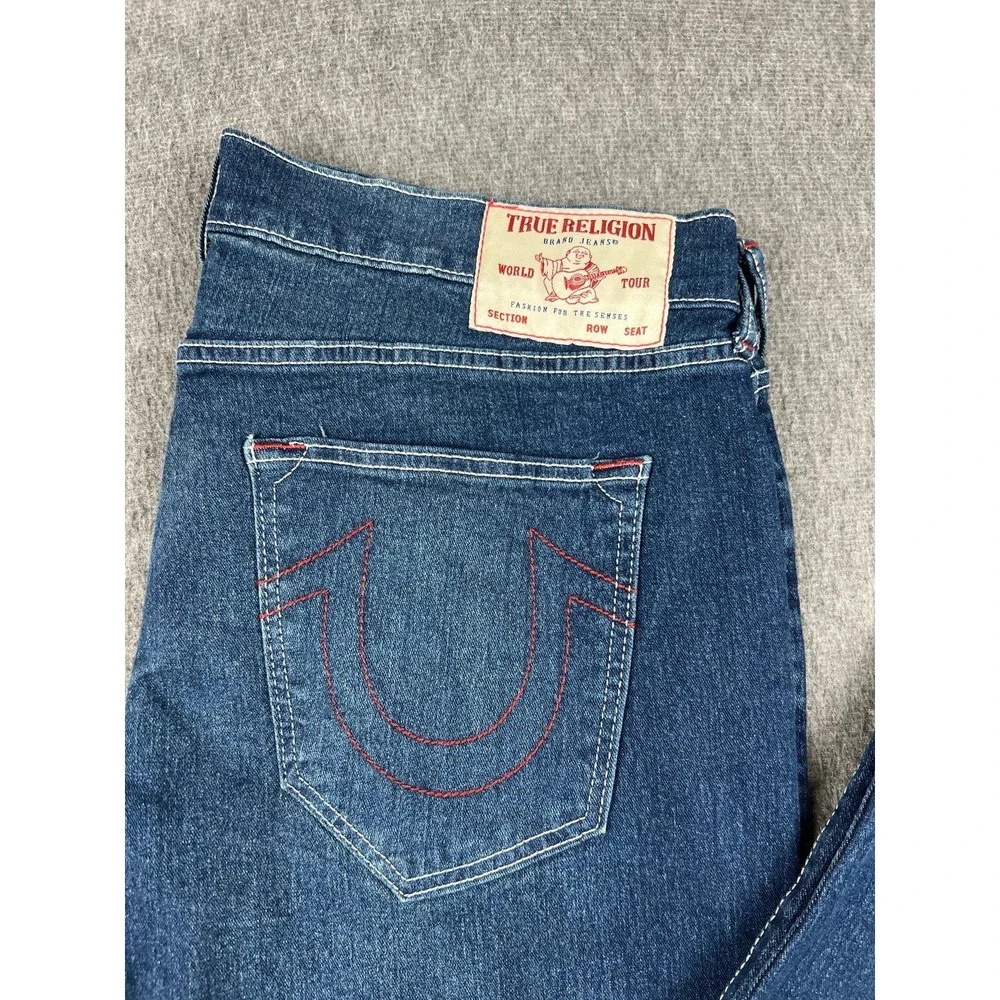 NEW True Religion Mens Blue Rocco Relaxed‎ Skinny Jeans Size 36
